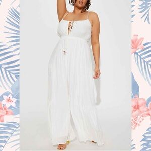 Vacation Ready Gauze Jumpsuit - White